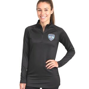 BSN Sports Pullover Women Small Black 1/4 Zip‎ Performance Athletic Training Top